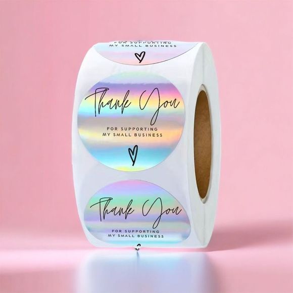 1 in 500 Pcs Thank You for Supporting My Small Business Stickers Holo Ra… - Picture 1 of 3